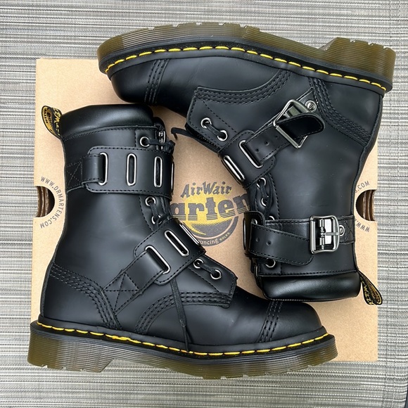 quynn leather buckle boots